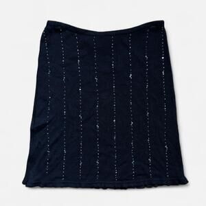 Carolita Vintage Y2K Sequin Beaded Knee Length Skirt